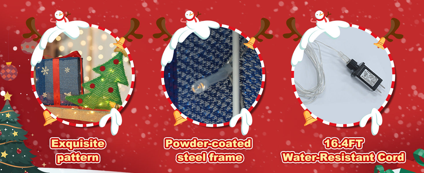 5FT Lighted Christmas Train Set