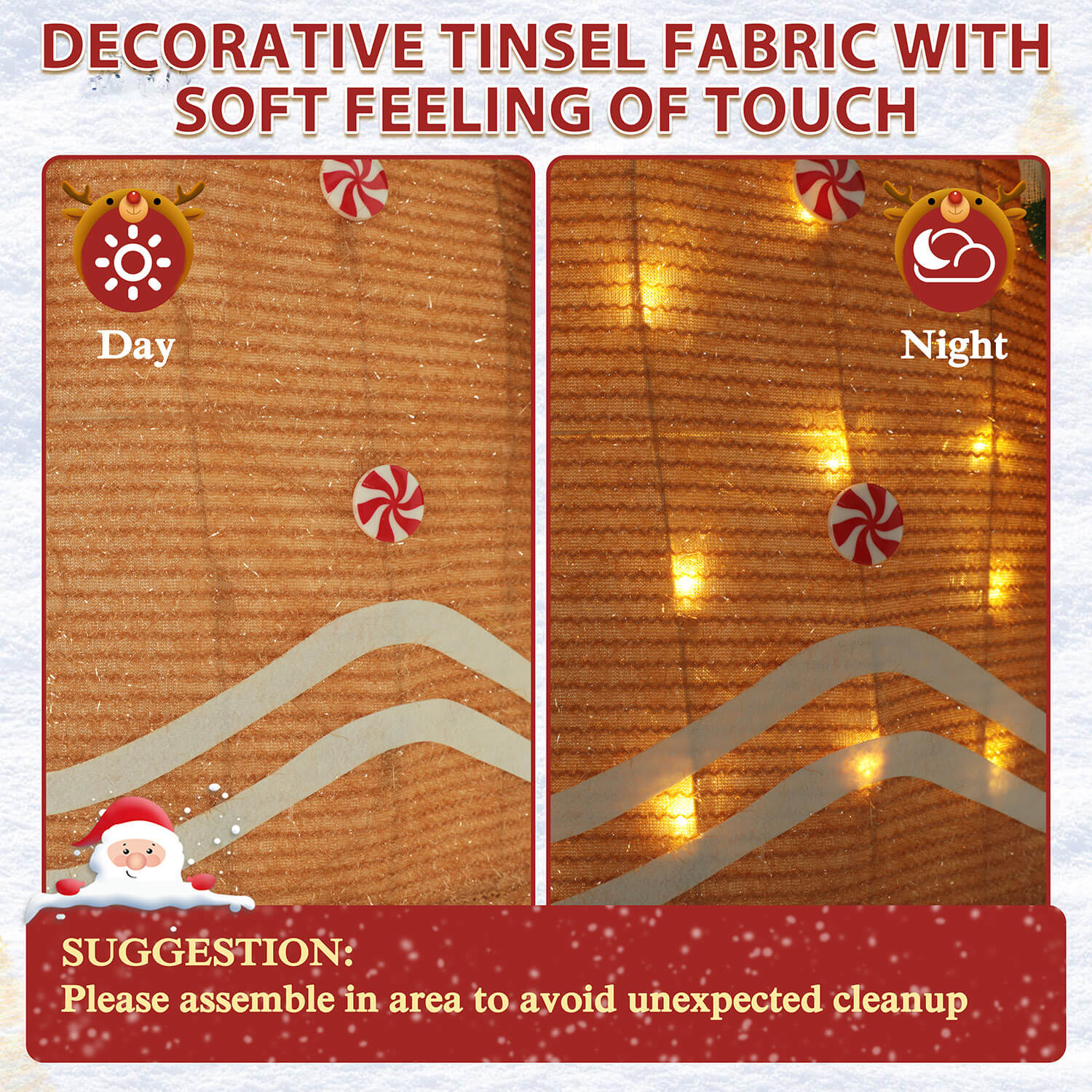 5FT Gingerbread Outdoor Decoration, Light-Up Decor with Stake