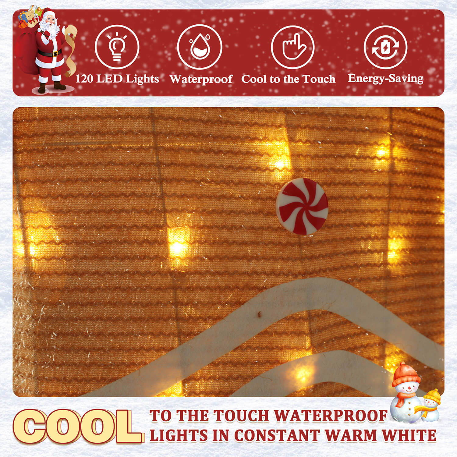 5FT Gingerbread Outdoor Decoration, Light-Up Decor with Stake
