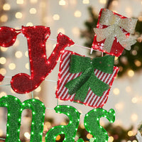 Merry Christmas sign with lights