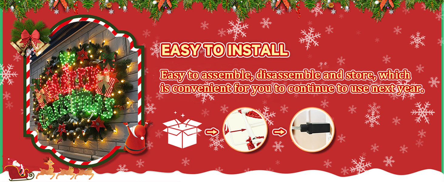 Lit merry christmas sign