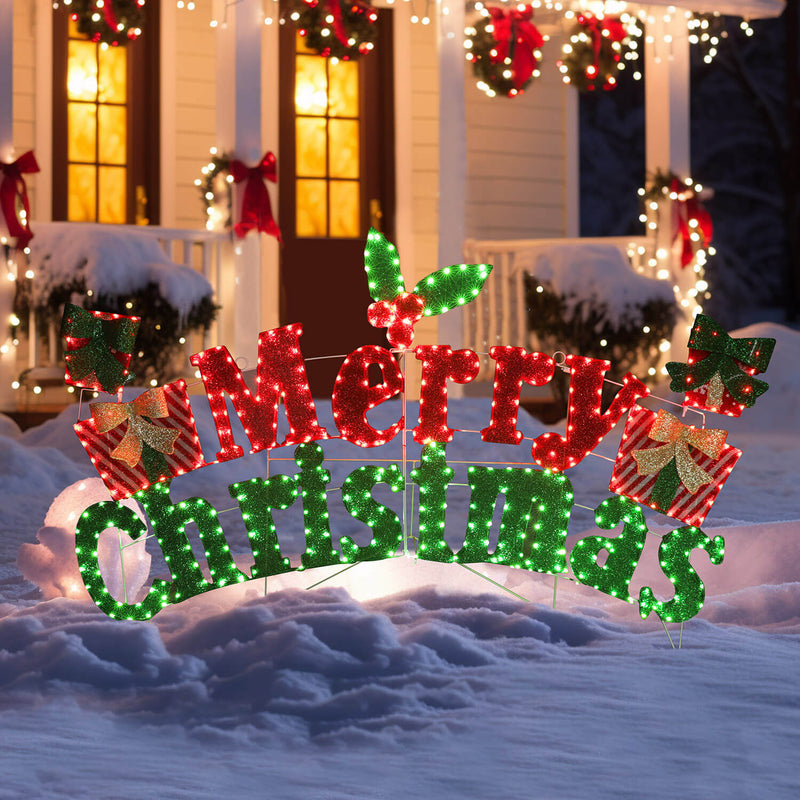 Veikous Outdoor Merry Christmas Sign