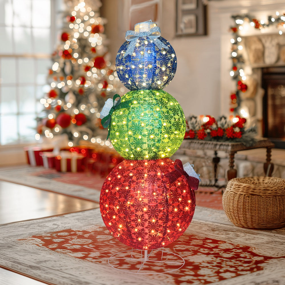 Large lighted Christmas balls