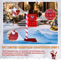 5FT Countdown Sign Christmas Lighted Display