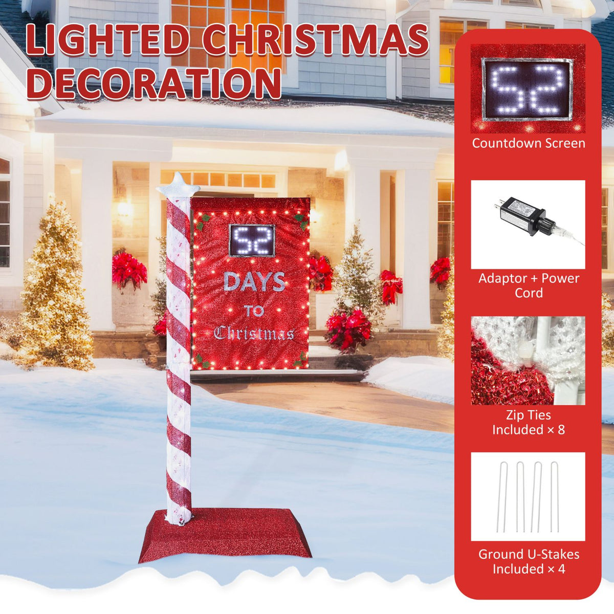 Lighted Christmas Decoration with Countdown Screen