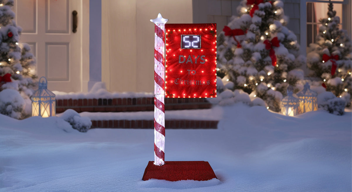 Veikous Electronic Christmas Countdown Sign, Outdoor Light up Countdown Sign for Home, 5FT