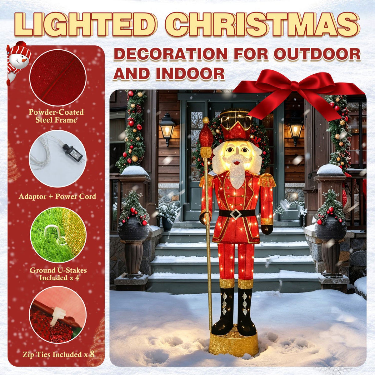 Outdoor Lighted Nutcracker Christmas Decoration