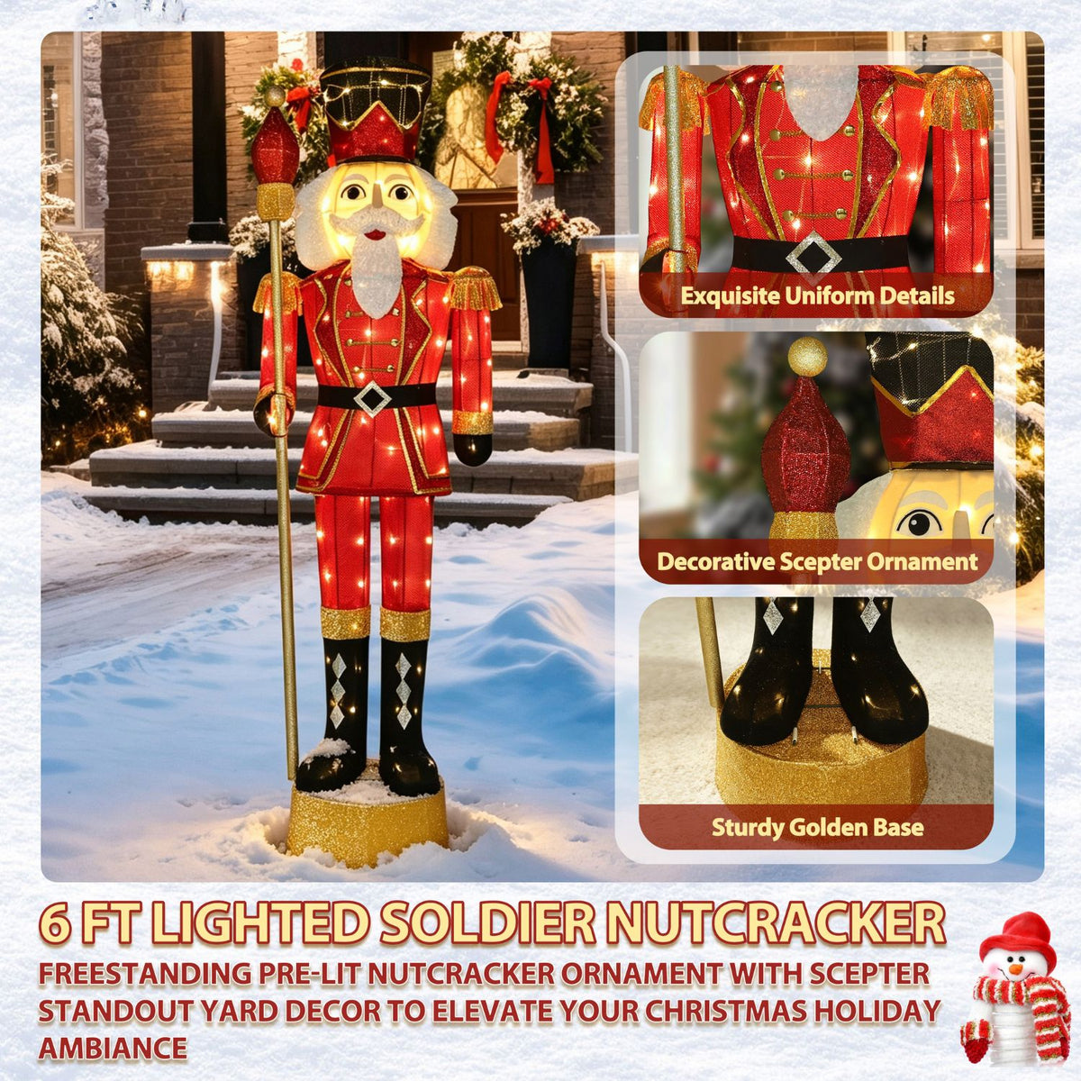 Light Up Nutcracker Soldier Holiday Decor Set