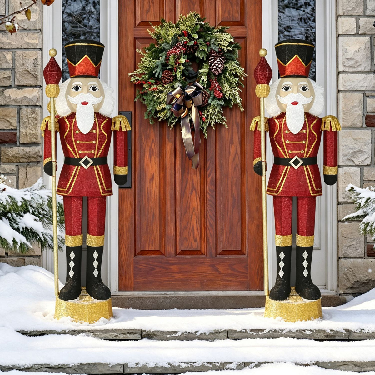 5.9FT Nutcracker Christmas Decor for Front Door and Party
