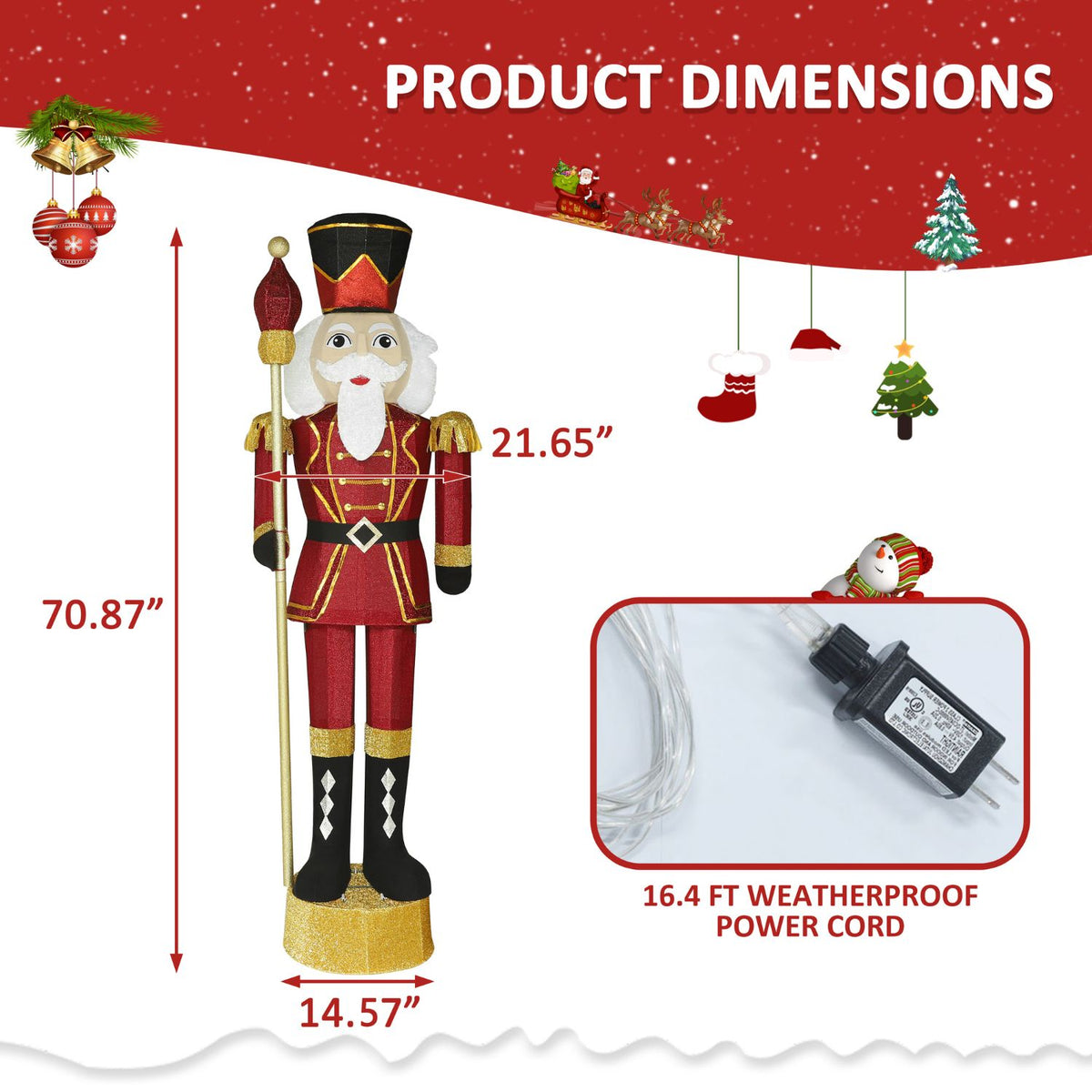 Veikous 5.9ft Christmas nutcracker