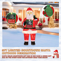 Veikous 5ft Lighted Santa Claus, Outdoor Christmas Santa Holiday Decoration w/ 145 LED