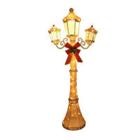 Veikous Pre-Lit Lamp Post Light, 3-Head Outdoor LED Lamp for Christmas Decoration