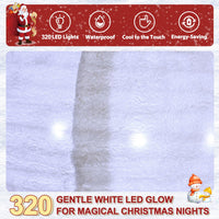Veikous 6FT Lighted Snowman with Snowflake Gift Box, Outdoor Christmas Snowman with Scarf and Hat, Collapsible