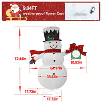 Veikous 6FT Lighted Snowman with Snowflake Gift Box, Outdoor Christmas Snowman with Scarf and Hat, Collapsible