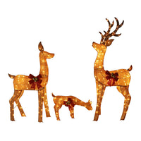 Veikous 3-Piece Animated Reindeer Family Decoration Set, Outdoor Lighted Xmas Decor