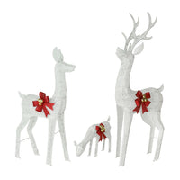 Veikous 3-Piece Animated Reindeer Family Decoration Set, Outdoor Lighted Xmas Decor