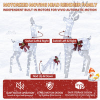 Veikous 3-Piece Animated Reindeer Family Decoration Set, Outdoor Lighted Xmas Decor
