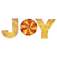 Veikous 3pcs Rotating Christmas Joy Lighted Sign, Light up 30in Holiday Joy for Yard