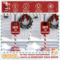 Veikous Outdoor Pre-Lit Christmas Countdown Sign, Light up LED Countdown Sign for Xmas, 5FT