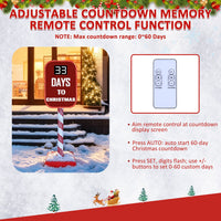 Veikous Outdoor Pre-Lit Christmas Countdown Sign, Light up LED Countdown Sign for Xmas, 5FT