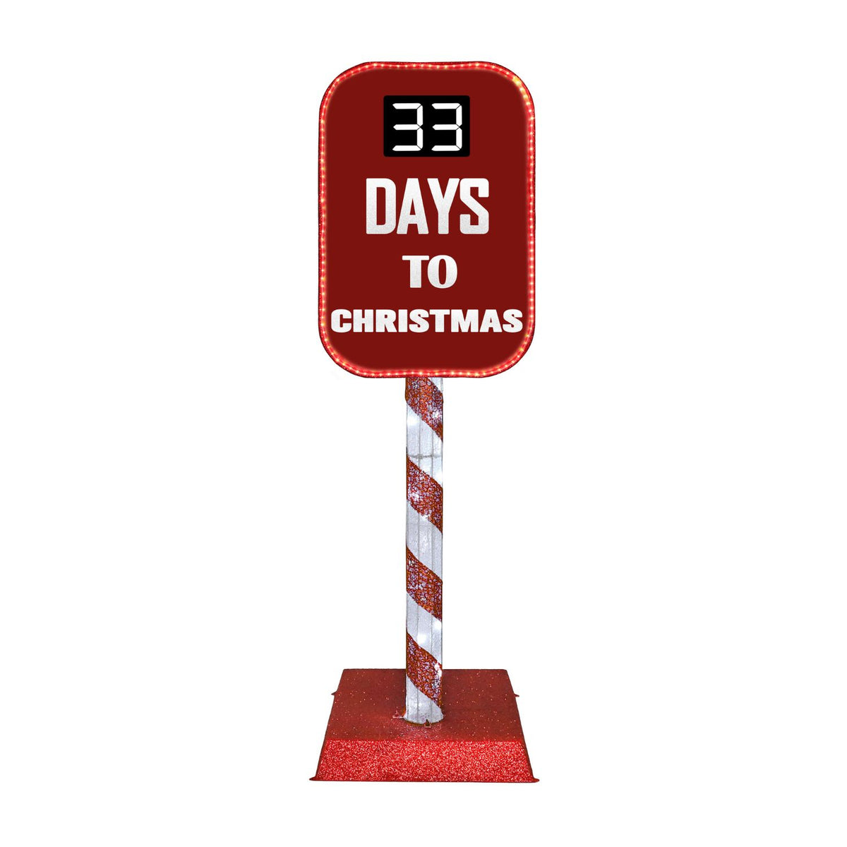 Pre-Lit Christmas Countdown Sign