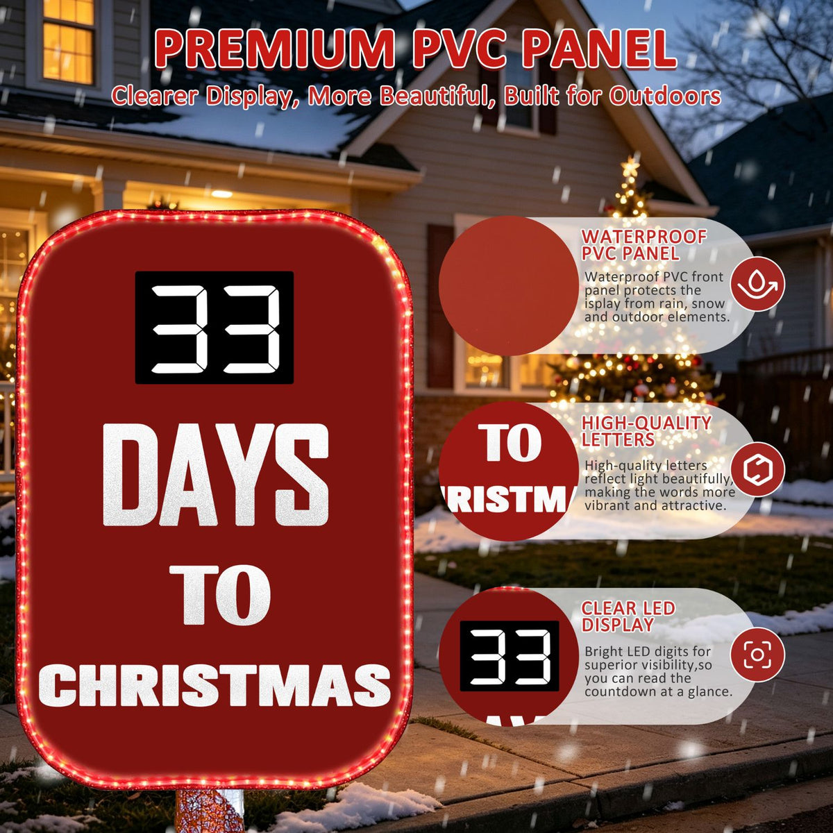 Outdoor Christmas countdown sign