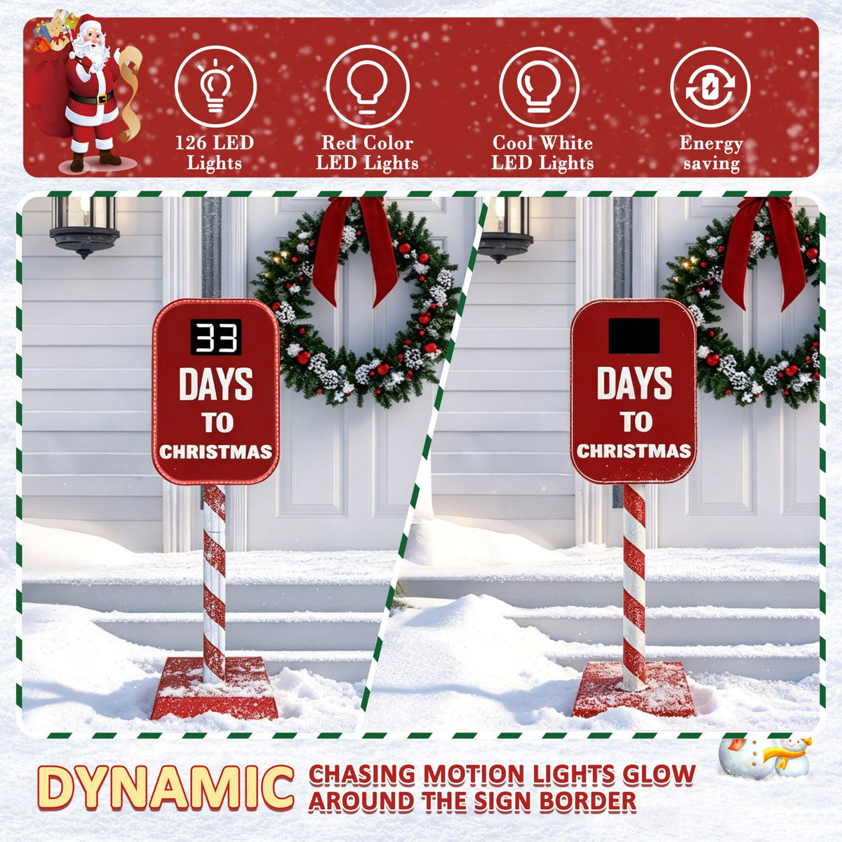 Lighted Xmas countdown sign