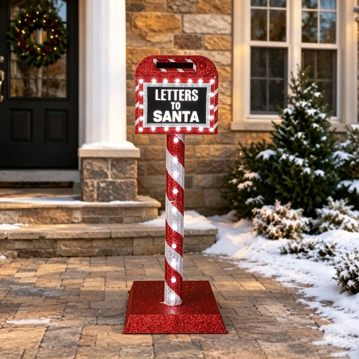 Veikous Mailbox Christmas Light, Lighted Letters To Santa Mail Box