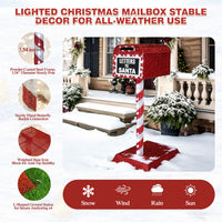 Veikous Mailbox Christmas Light, Lighted Letters To Santa Mail Box