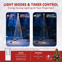Veikous 12ft Christmas Cone Tree Light, Large Led Christmas Tree with 2 Lighting Modes, Dimmable Artificial Tree for Porch, Market