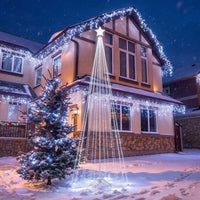 Veikous 12ft Christmas Cone Tree Light, Large Led Christmas Tree with 2 Lighting Modes, Dimmable Artificial Tree for Porch, Market