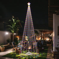 Veikous 12ft Christmas Cone Tree Light, Large Led Christmas Tree with 2 Lighting Modes, Dimmable Artificial Tree for Porch, Market