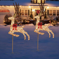 Veikous 5FT Flying Reindeer Decor, Lighted Christmas Deer with Moving Legs
