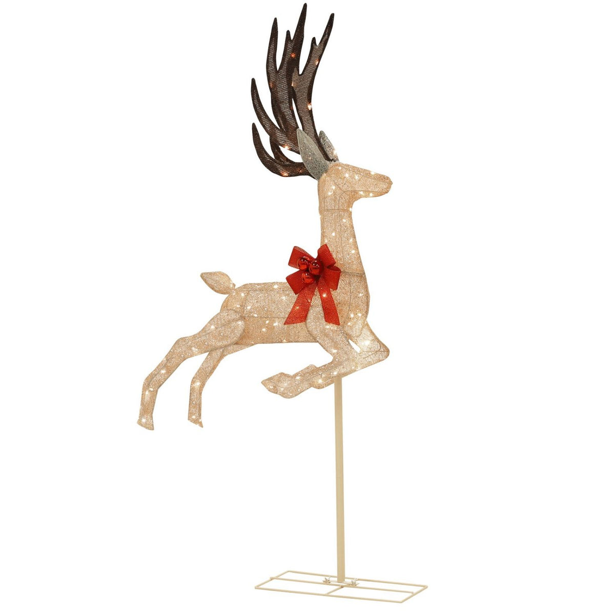 Veikous 5FT Flying Reindeer Decor, Lighted Christmas Deer with Moving Legs