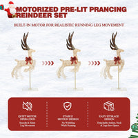 Veikous 5FT Flying Reindeer Decor, Lighted Christmas Deer with Moving Legs