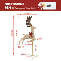 Veikous 5FT Flying Reindeer Decor, Lighted Christmas Deer with Moving Legs