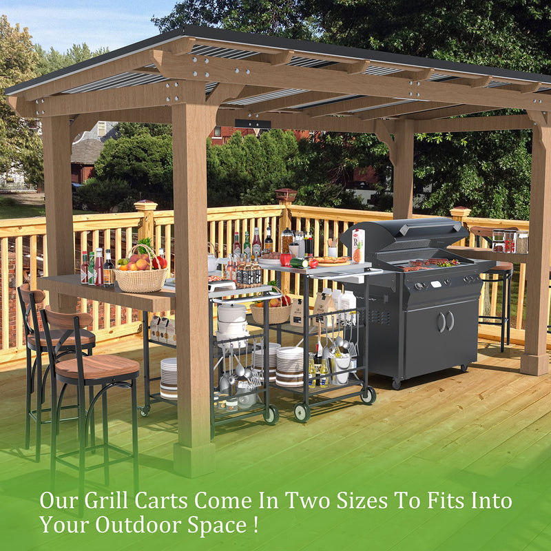 33" H Outdoor Grill Cart