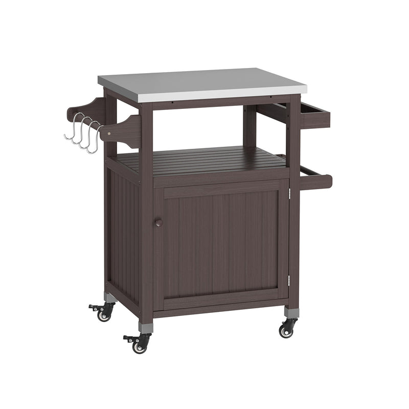 Veikous Outdoor Prep Table with Storage Cabinet