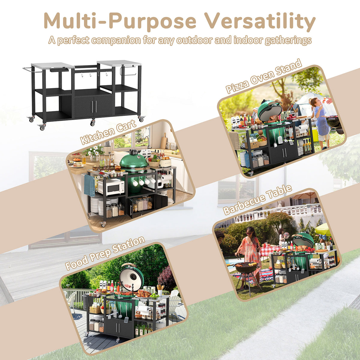 Outdoor Grill Cart with Storage