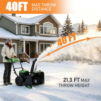 Veikous 24 Inch Cordless Snow Thrower, 56V Battery Snow Blower with LED Light