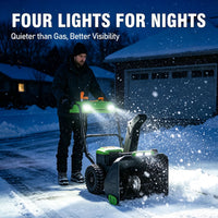 Veikous 24 Inch Cordless Snow Thrower, 56V Battery Snow Blower with LED Light