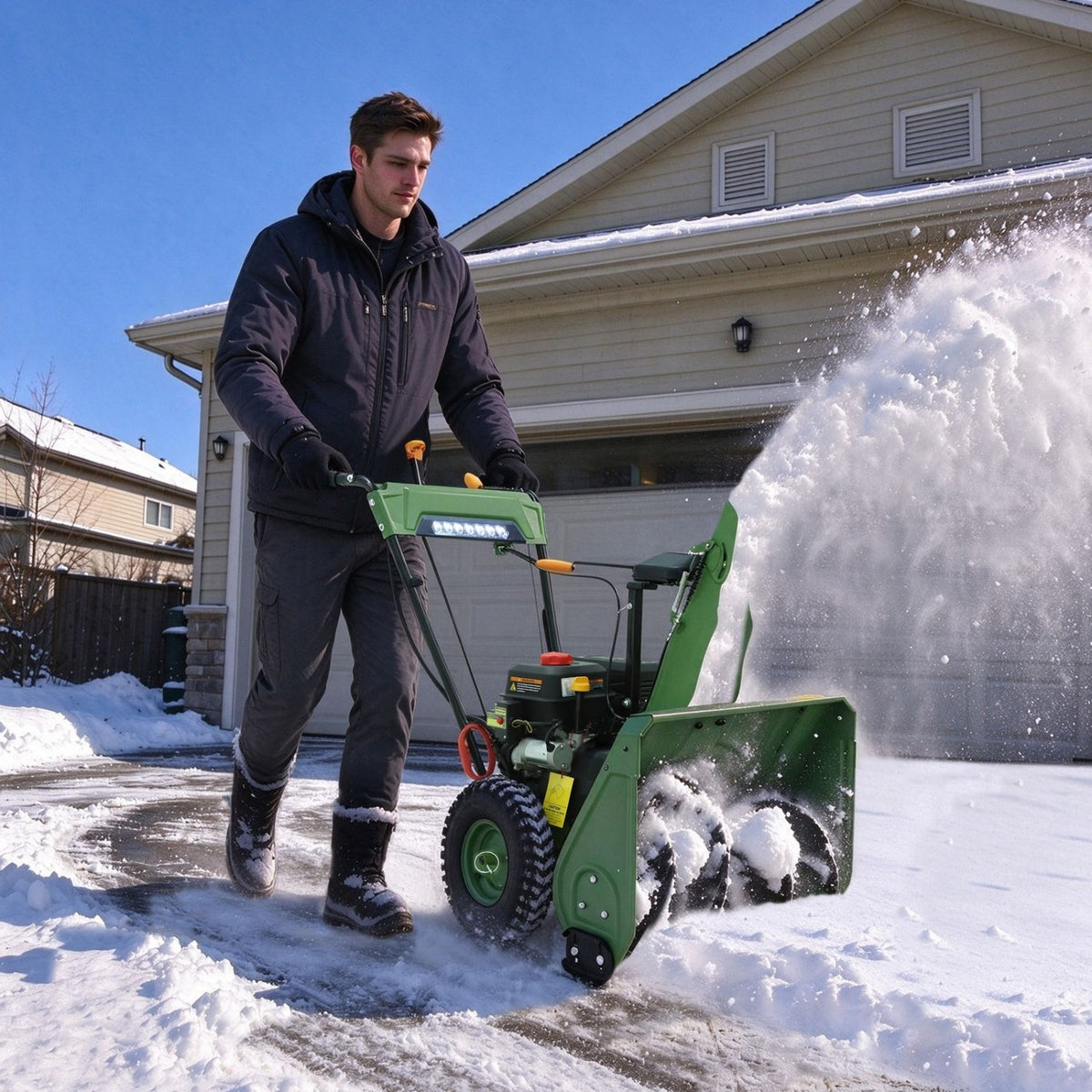 Veikous 24in Gas Snow Blower, Snow Thrower with 190° Rotatable Chute