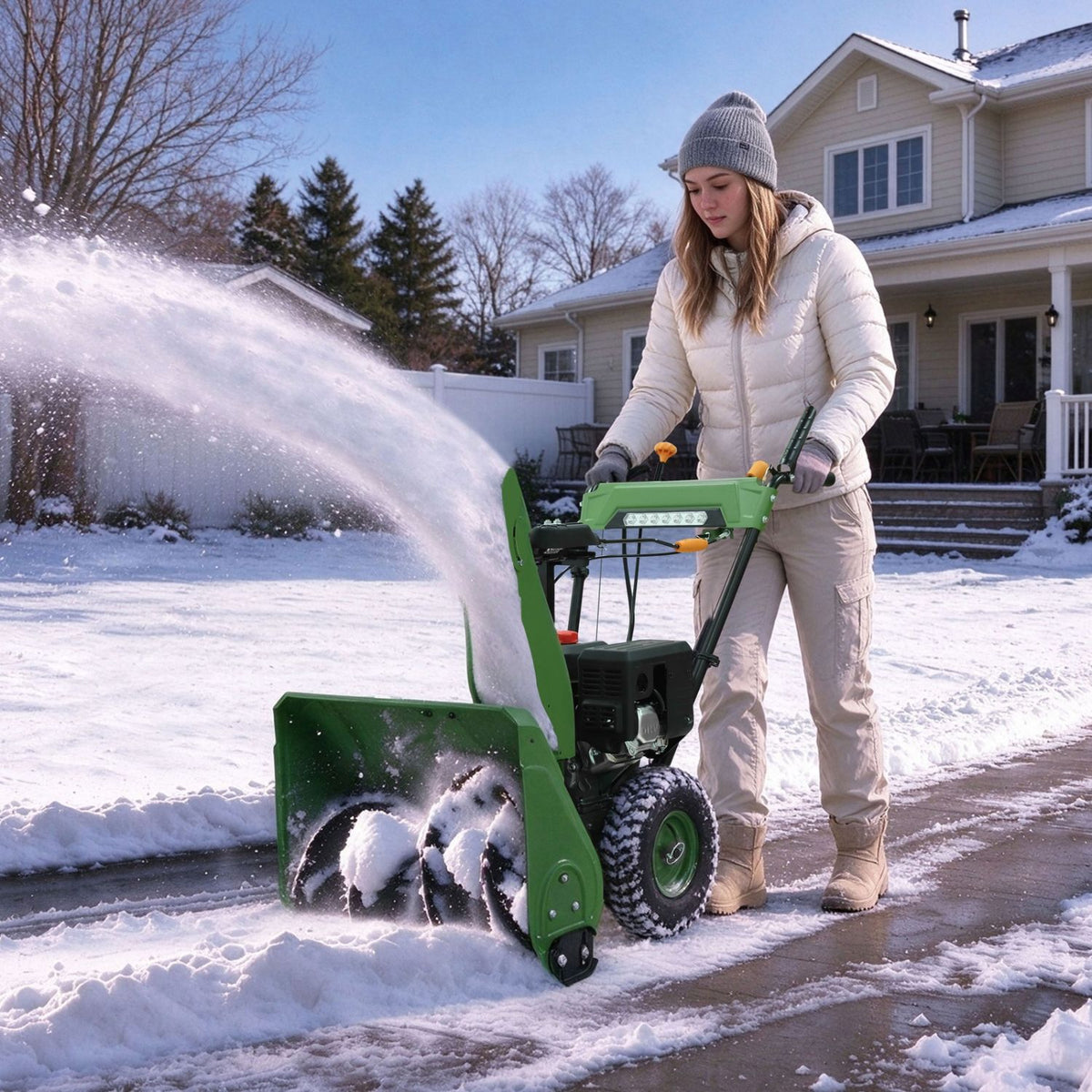 Veikous 24in Gas Snow Blower, Snow Thrower with 190° Rotatable Chute