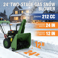 Veikous 24in Gas Snow Blower, Snow Thrower with 190° Rotatable Chute