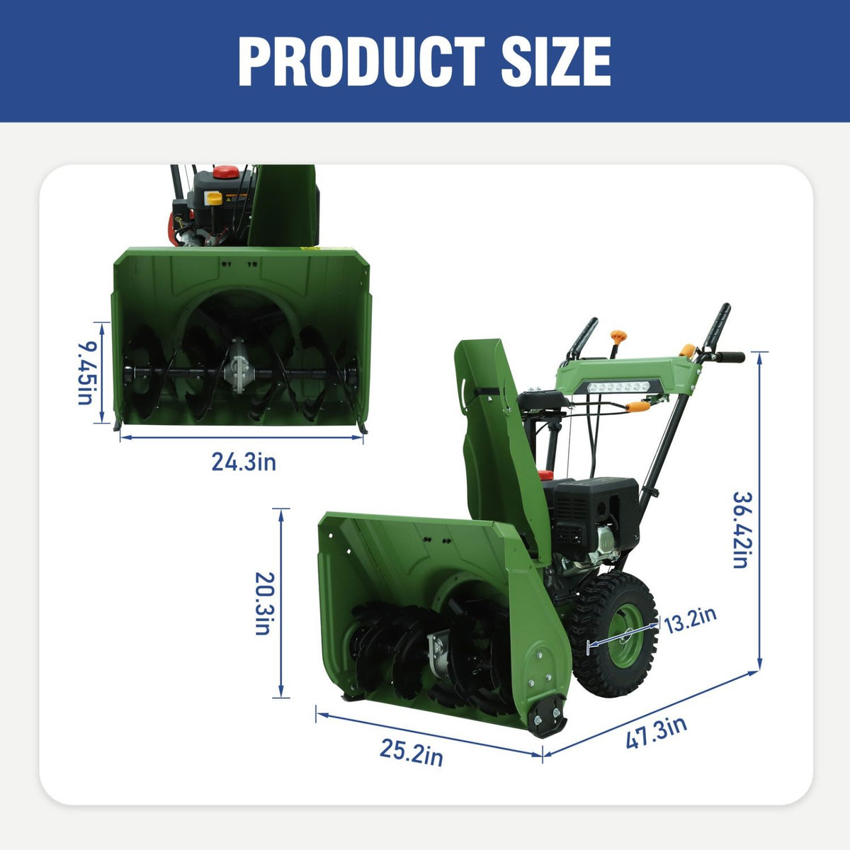 Veikous 24in Gas Snow Blower, Snow Thrower with 190° Rotatable Chute
