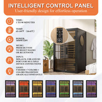 Family sauna with Bluetooth and 7 colors light