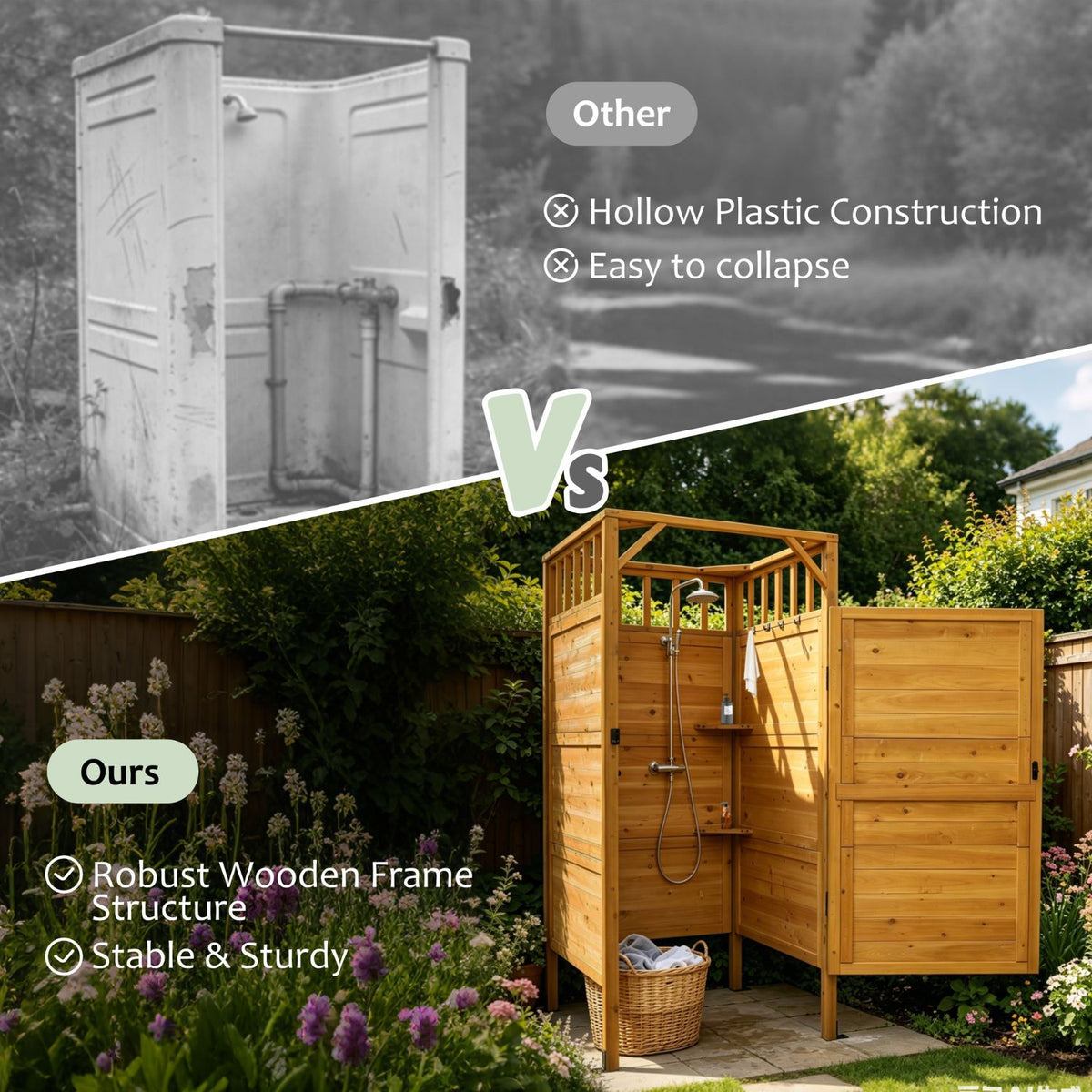 Robust Wood Enclosure for Shower