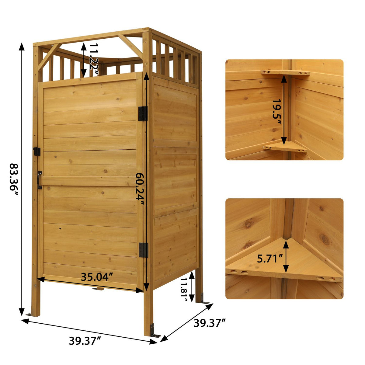 39"Wx39"Dx83"H Changing Room from Veikous