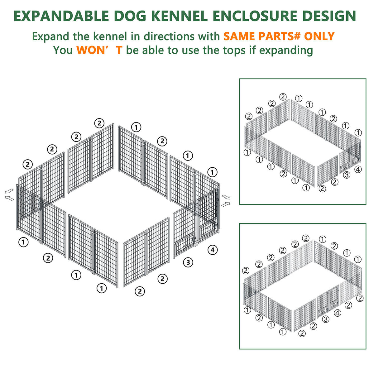 10 × 10ft large dog run with roof