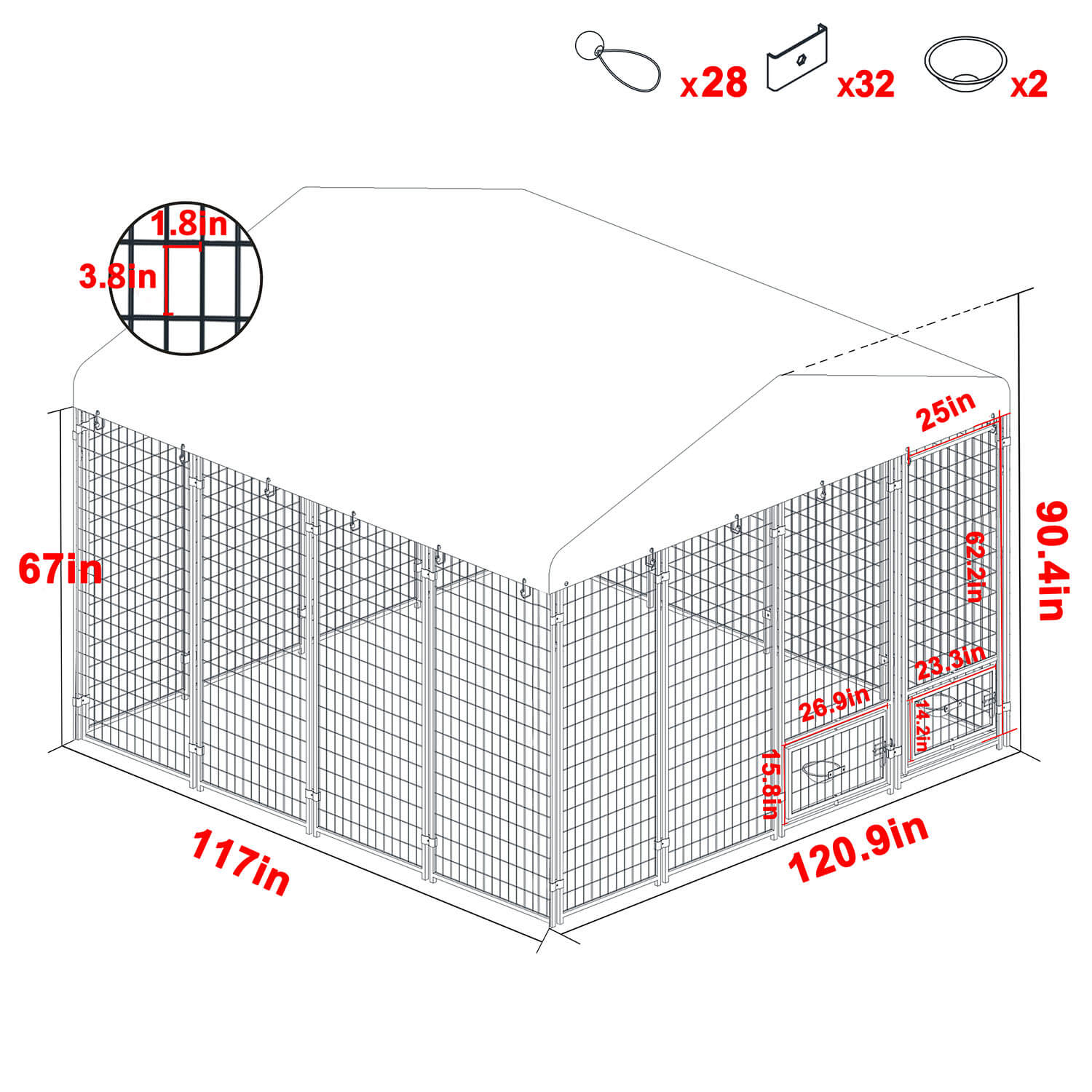【かこページ】 VEIKOUS Large Dog Kennel, Outdoor Dog House with Roof – Veikous
